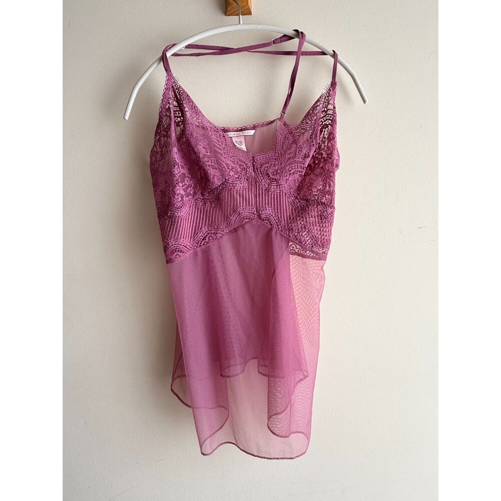 VS sheer purple/mauve camisole lingerie (Large)